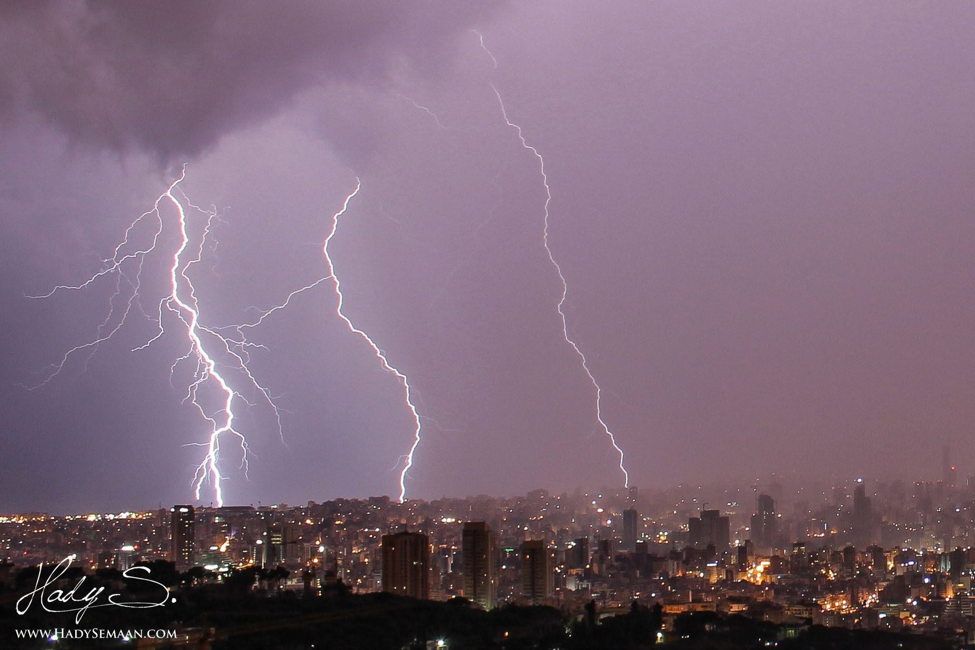 Hady Semaan — lightning over Beirut